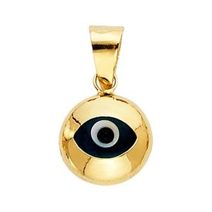 14K Yellow Gold  Evil Eye Pendant